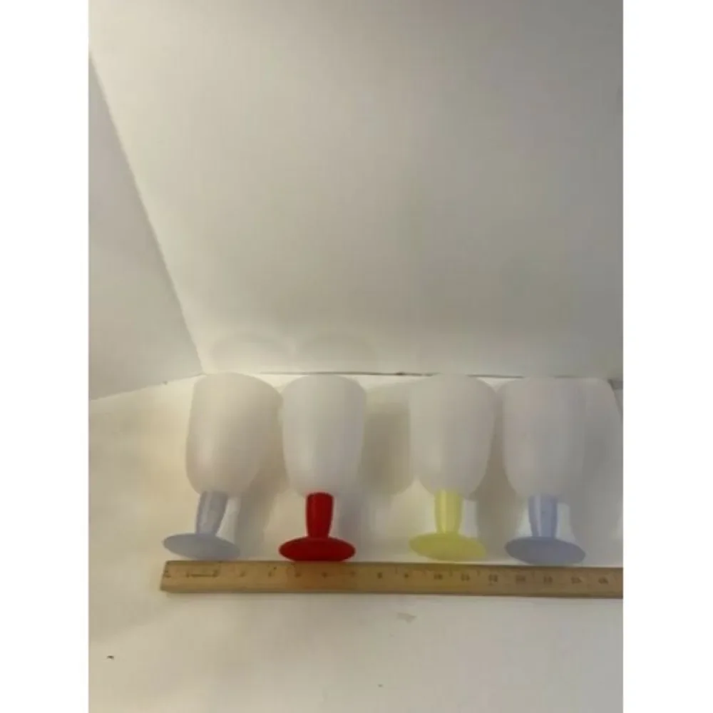 Tupperware Impressions Stemmed Dessert Parfait Cups Wine Glasses Set of 4 #4094